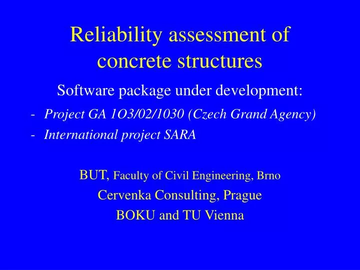 reliability assessment of concrete structures