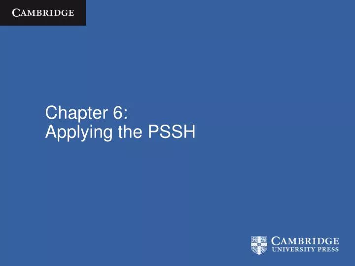 chapter 6 applying the pssh