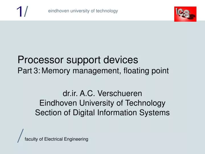 processor support devices part 3 memory management floating point