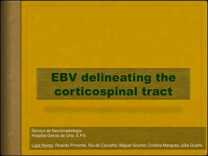 ebv delineating the corticospinal tract