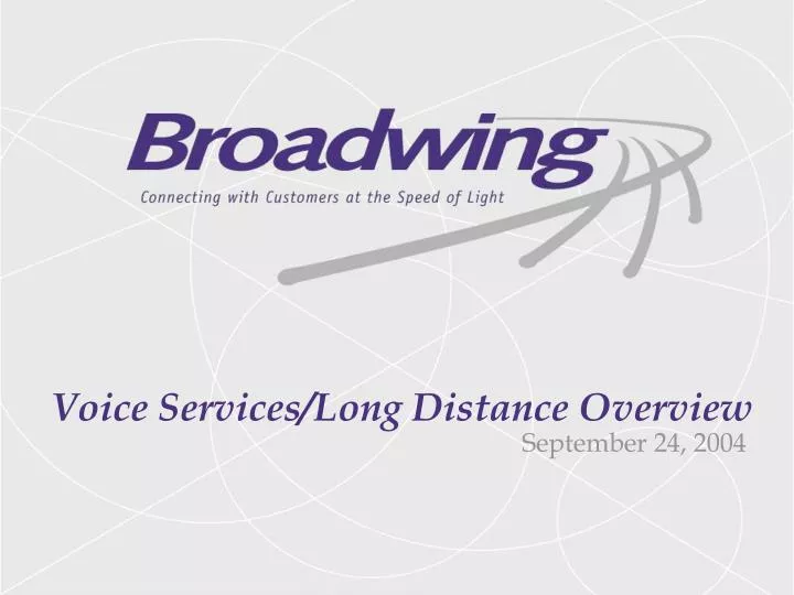 voice services long distance overview