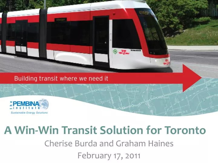 a win win transit solution for toronto