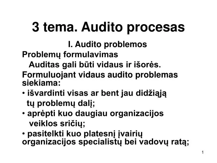 3 tema audito procesas