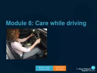 Module 8: Care while driving