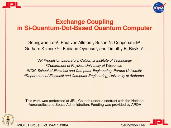 exchange coupling in si quantum dot based quantum computer