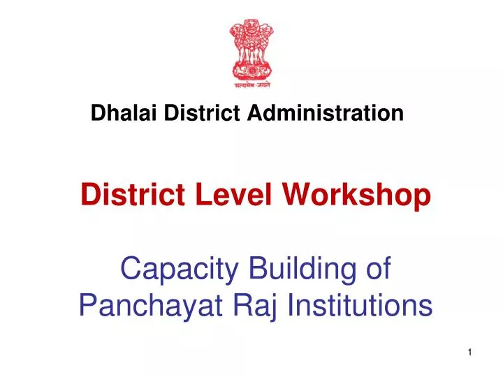 district level workshop capacity building of panchayat raj institutions