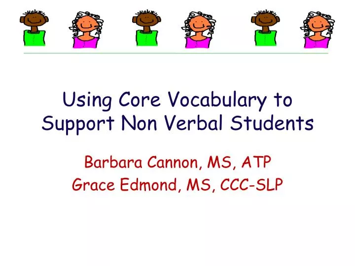 using core vocabulary to support non verbal students