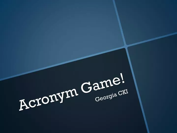 acronym game