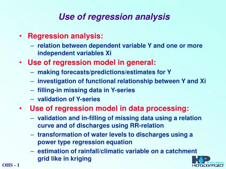 use of regression analysis