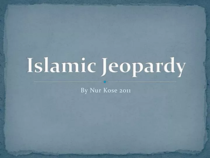 islamic jeopardy