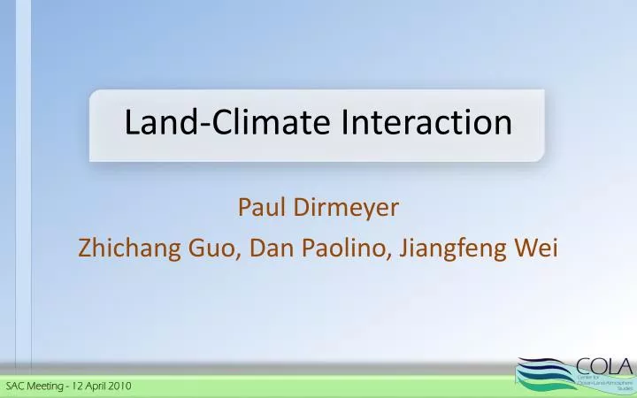 land climate interaction
