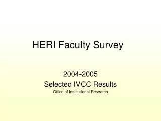HERI Faculty Survey