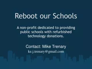 Reboot our Schools