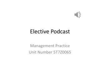 Elective Podcast