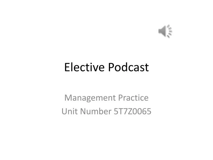 elective podcast
