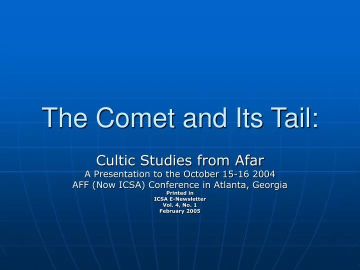 the comet and its tail