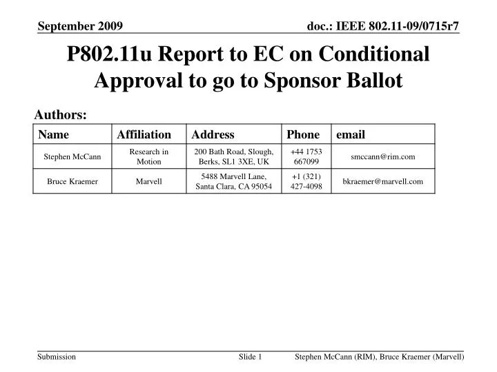 p802 11u report to ec on conditional approval to go to sponsor ballot