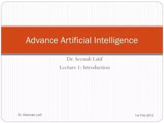 Advance Artificial Intelligence