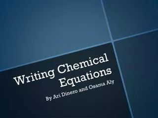 Writing Chemical Equations