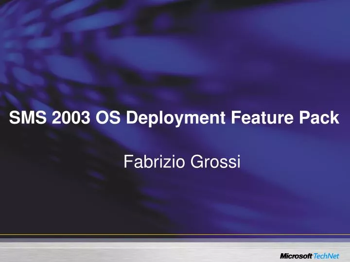 sms 2003 os deployment feature pack