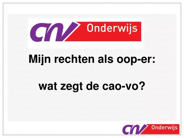 mijn rechten als oop er wat zegt de cao vo