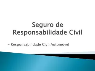 Seguro de Responsabilidade Civil
