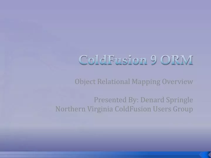 coldfusion 9 orm