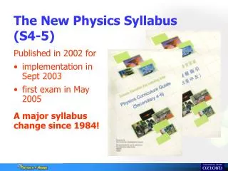 The New Physics Syllabus (S4-5)