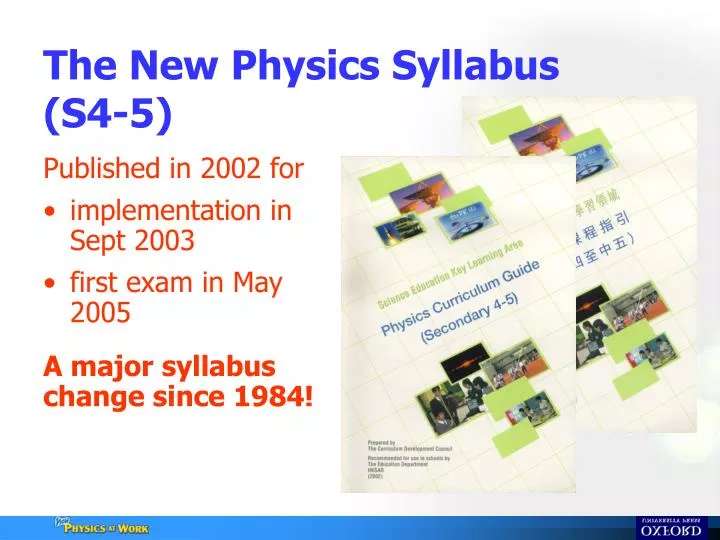 the new physics syllabus s4 5