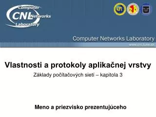 Vlastnosti a protokoly aplikačnej vrstvy