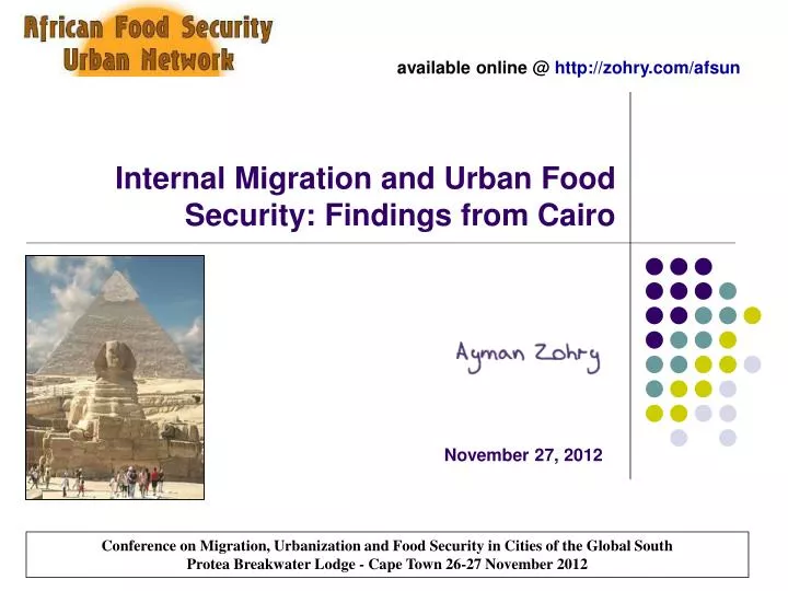 internal migration and urban food security findings from cairo