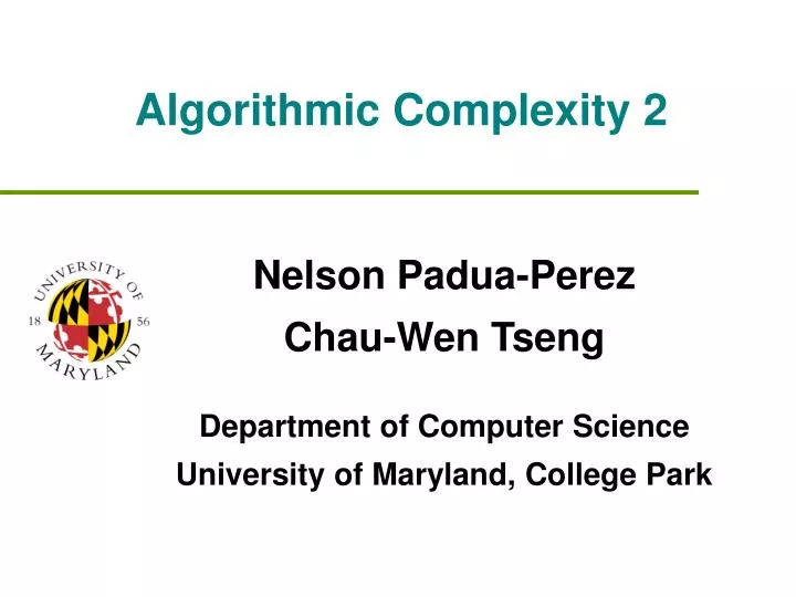 algorithmic complexity 2