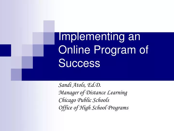 implementing an online program of success