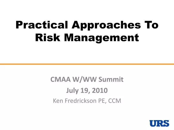practical approaches to risk management