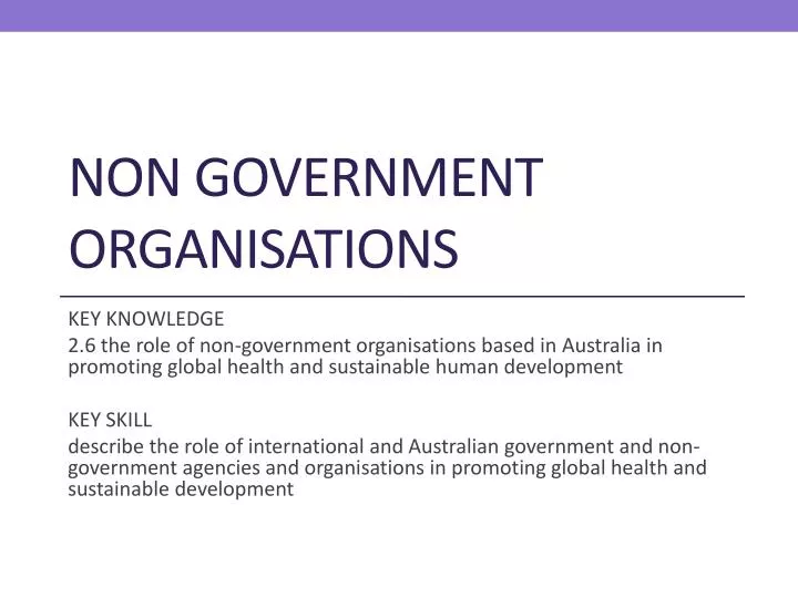 non government organisations
