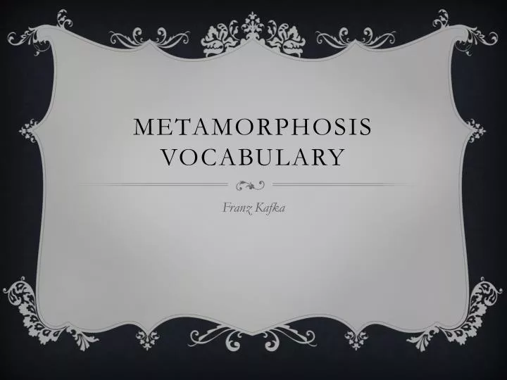 metamorphosis vocabulary