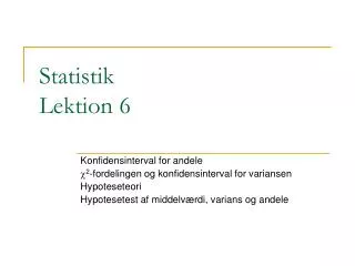 statistik lektion 6