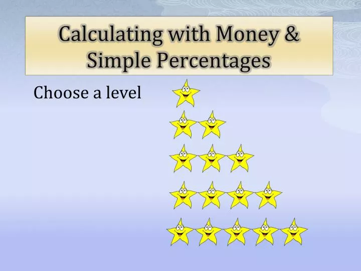 calculating with money simple percentages