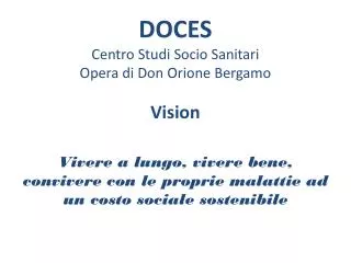 DOCES Centro Studi Socio Sanitari Opera di Don Orione Bergamo