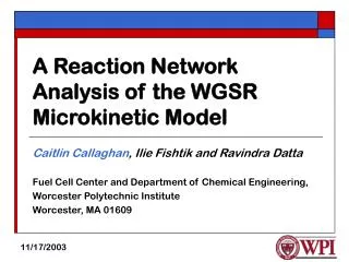 A Reaction Network Analysis of the WGSR Microkinetic Model