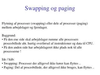 swapping og paging