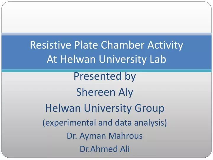 resistive plate chamber activity at helwan university lab