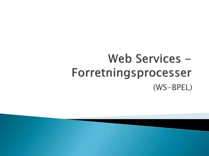 web services forretningsprocesser