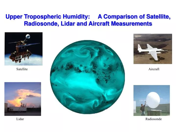 upper tropospheric humidity a comparison of satellite radiosonde lidar and aircraft measurements