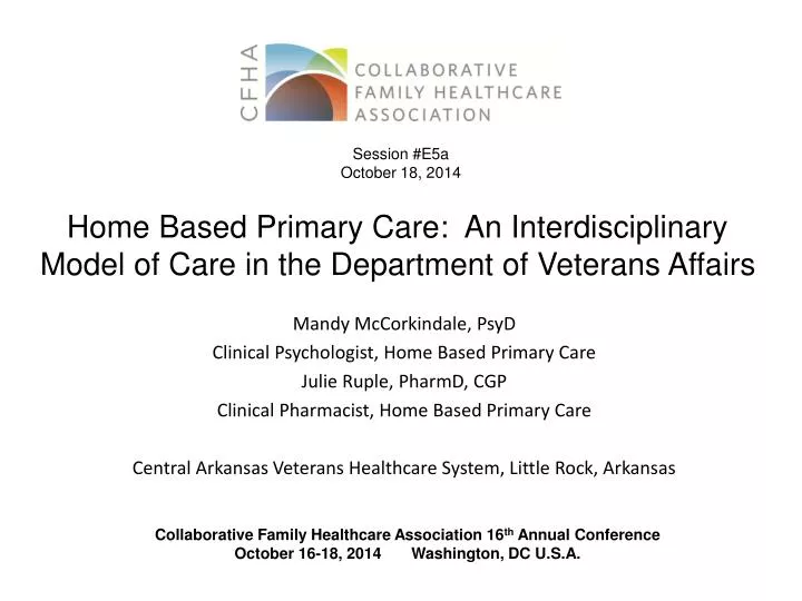home based primary care an interdisciplinary model of care in the department of veterans affairs