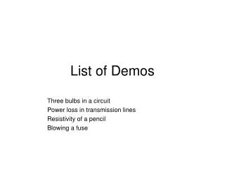 List of Demos