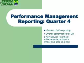 Performance Management Reporting: Quarter 4