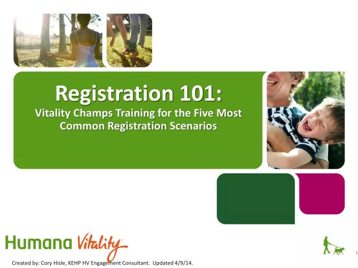 registration 101 vitality champs training for the f ive most common registration scenarios