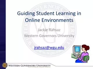 Guiding Student Learning in Online Environments