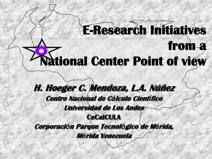 e research initiatives from a national center point of view